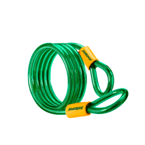 ESLINGA PARA BICICLETA DE DOBLE BUCLE - LONGITUD: 1800MM - DIÁMETRO: 12MM - CABLE DE ALAMBRE DE ALTA CALIDAD RECUBIERTO DE PVC - PORTACANDADOS PARA CUADRO DE BICICLETA