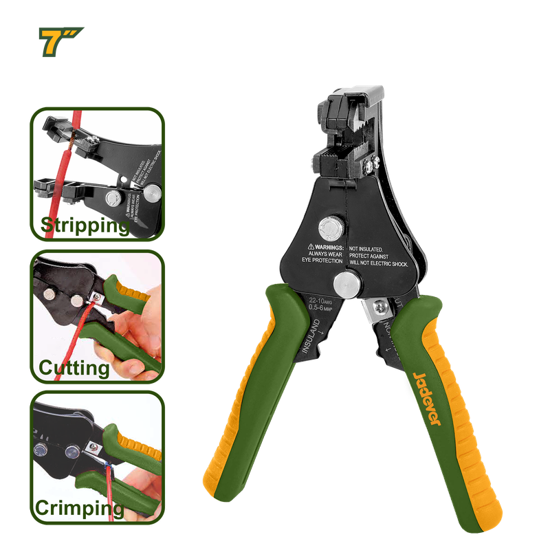 PELACABLES AUTOMATICO - TAMAÑO:7" DECAPADO, CORTE Y ENGARZADO RANGO DE PRENSADO DE TERMINALES: 22-10AWG / 0.5-6MM2  CUCHILLA DE CORTE EXTRAÍBLE