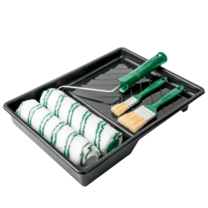 KIT DE RODILLOS PARA PINTURA 6 EN 1 - 2 RODILLOS DE 230MM + SOPORTE DE RODILLO + 2 PINCELES + BANDEJA DE PINTURA DE 9''