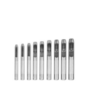 KIT DE PUNZONES HUECOS PARA CUERO DE 9 PIEZAS - TAMAÑO: 2.5, 3, 4, 5, 6, 7, 8, 9 Y 10 MM