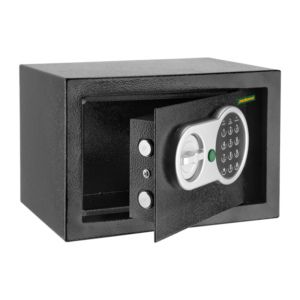 CAJA FUERTE ELECTRÓNICA - VOLUMEN: 7L - MEDIDAS: (A X L X P) 18 X 28 X 18 CM - ESPESOR (PUERTA/CUERPO DE CAJA): 3/1,5MM - CÓDIGO DE 3 A 8 DÍGITOS LIBREMENTE