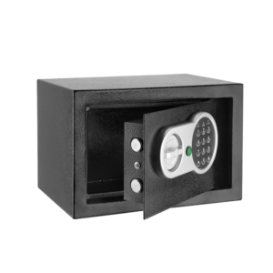 CAJA FUERTE ELECTRÓNICA - VOLUMEN: 11L - MEDIDAS: (A X L X P) 20 X 31 X 20 CM - ESPESOR (PUERTA/CUERPO DE CAJA): 3/1,5 MM - CÓDIGO DE 3 A 8 DÍGITOS LIBREMENTE
