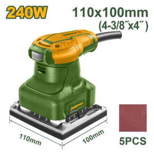 LIJADORA DE PALMA, 220-240V~50/60Hz, POTENCIA 240W, BASE INFERIOR 110X100MM, INCLUYE 5 PIEZAS DE PAPEL LIJA