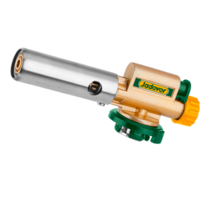 SOPLETE DE GAS - NO DISPARA AL REVÉS - ALUM. + ALEAC. ZINC - TEMPERATURA DE LA LLAMA: 1300° (REGULABLE) - CONSUMO DE GAS: 108 G/H - CONEXIÓN: TIPO BAYONETA - ENCENDIDO PIEZOELÉCTRICO AUTOMÁTICO
