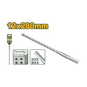 MECHA SDS MAX DIÁMETRO: 12 MM LONGITUD: 280 MM ADECUADO PARA ABRIR AGUJEROS EN HORMIGÓN, MÁRMOL Y LADRILLO