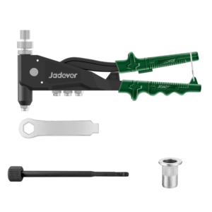 PISTOLA REMACHADORA DE ALUMINIO + 1 LLAVE INGLESA + 4 MANDRILES MÉTRICOS INTERCAMBIABLES (M3, M4, M5, M6) + TUERCAS M3-M4-M5-M6