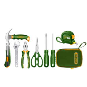 KIT DE HERRAMIENTAS MANUALES DE 8 PIEZAS - INCLUYE VARIAS HERAMIENTAS MANUALES + BOLSO PORTA HERRAMIENTAS