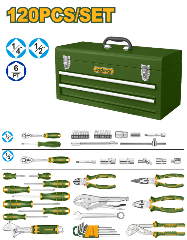 KIT DE HERRAMIENTAS DE 120 PIEZAS - CAJA METALICA