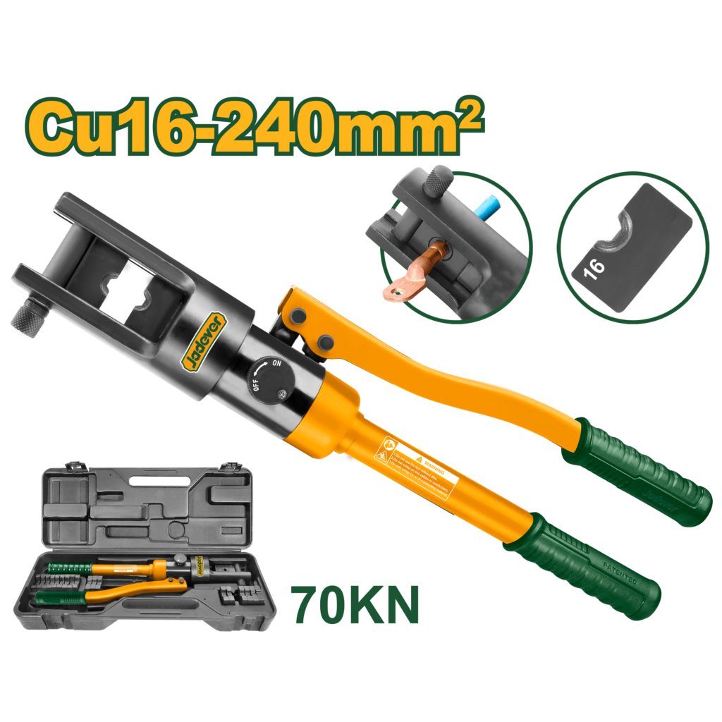 PINZA HIDRAULICA INDENTADORA HIDRAULICA, RANGO DE ENGARCE Cu 16-240MM2, FUERZA DE PRENSADO 70kN, MATRICES DE ENGASTE 16,25,35,50,70,95,120,150,185,240mm2