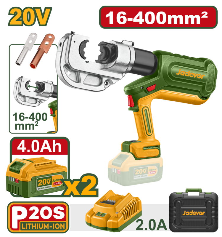 CRIMPEADORA HIDRAULICA INALAMBRICA – 20V – 16/400MM2 – 120KN –