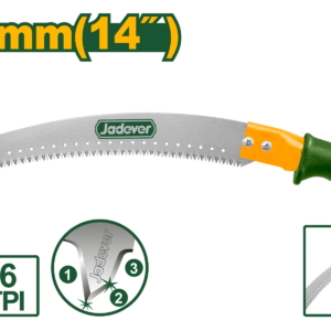 SIERRA DE PODA, TAMAÑO 350MM, DIENTES TRIPLES 6TPI, MATERIAL 65Mn, MANGO DE ACERO CON RECUBRIMIENTO DE PVC