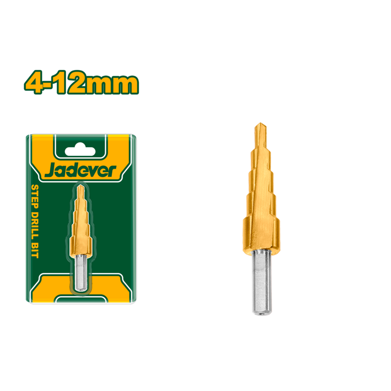 MECHA CÓNICA ESCALONADA - 4-12 MM - 2 MM/PASO - DIÁMETRO DEL VÁSTAGO: 6MM