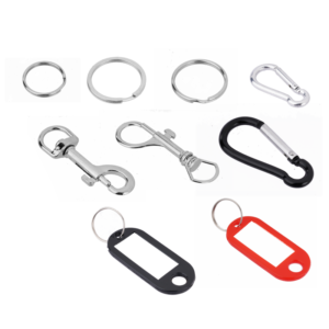 ACCESORIOS PARA LLAVERO DE 40 PIEZAS - PE + ACERO AL C + AL + ZN + GALVANIZADO - 17 ESTIQUETAS + 6 MOSQUETONES + 17 LLAVEROS