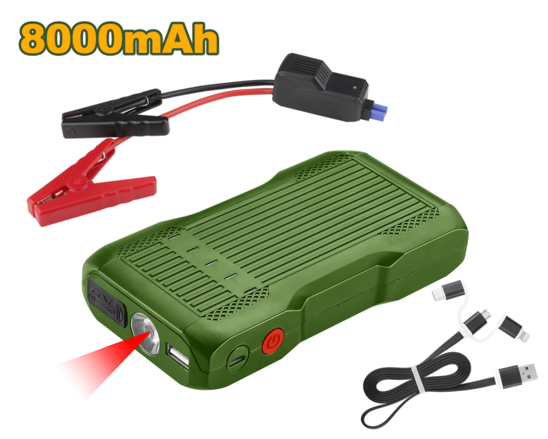 ARRANCADOR DE BATERIA PORTATIL 12V Li-iON 8000mAh