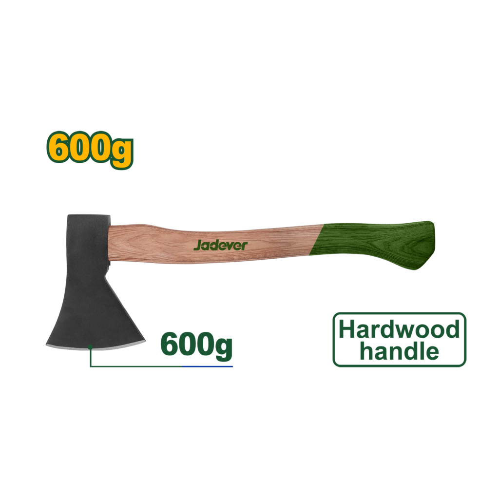 HACHA TIPO TUMBA - PESO: 600G CABEZA DE HACHA FORJADA TRATAMIENTO TÉRMICO, ACERO AL CARBONO 45#  MANGO DE MADERA