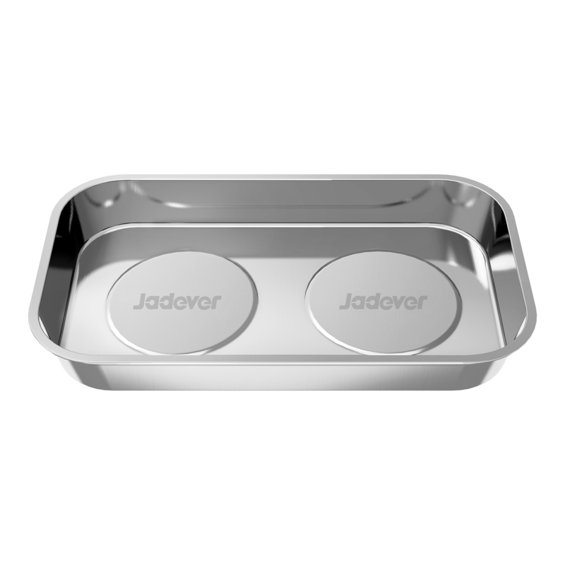BANDEJA MAGNÉTICA RECTANGULAR - TAMAÑO: 136 X 235MM - MATERIAL: ACERO INOXIDABLE - BASE CUBIERTA DE GOMA