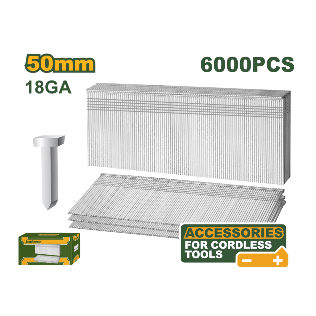 CLAVOS PARA CLAVADORA - LONGITUD DE LA PLATAFORMA: 50 MM 6000PCS/CAJA DE COLOR GA18,1.25X1.0MM