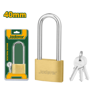 CANDADO DE LATÓN DE ARCO LARGO - TAMAÑO: 40MM - PESO: 122G - CON 3 LLAVES DE HIERRO