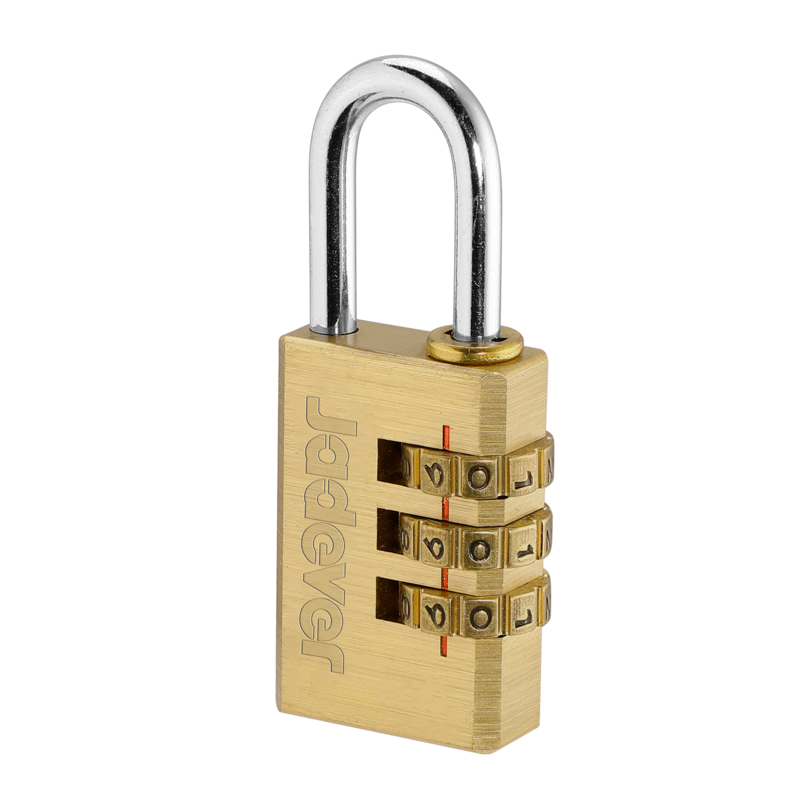 CANDADO DE COMBINACIÓN DE LATÓN DE 3 DÍGITOS - TAMAÑO: 3X30MM - PESO: 116G - 3 RUEDAS CODIFICADAS - COMBINACIÓN PERZONALIZABLE