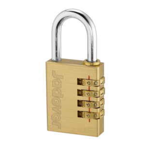 CANDADO DE COMBINACIÓN DE LATÓN DE 4 DÍGITOS - TAMAÑO: 4X40MM - PESO: 207G - 4 RUEDAS CODIFICADAS - COMBINACIÓN PERZONALIZABLE