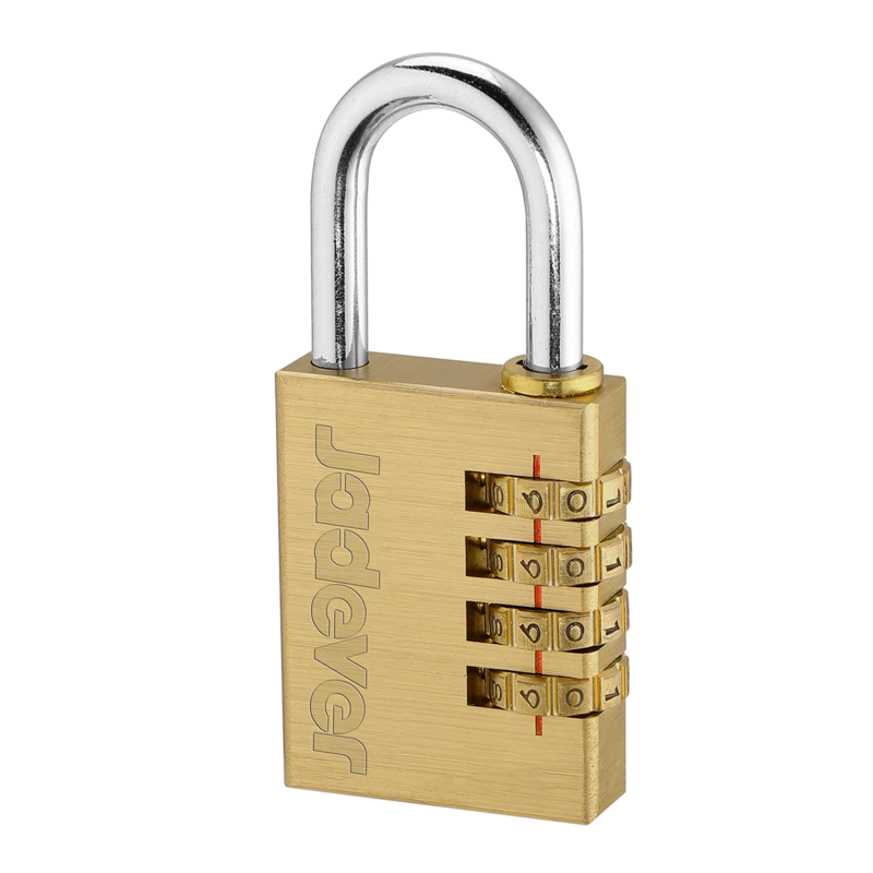 CANDADO DE COMBINACIÓN DE LATÓN DE 4 DÍGITOS - TAMAÑO: 4X40MM - PESO: 207G - 4 RUEDAS CODIFICADAS - COMBINACIÓN PERZONALIZABLE