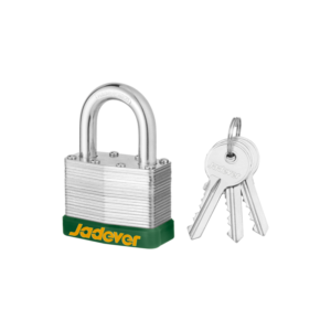 CANDADO LAMINADO - TAMAÑO: 40MM PESO: 186G - CUERPO DE ACERO LAMINADO NIQUELADO - CARCASA DE ABS - CON 3 LLAVES DE HIERRO.