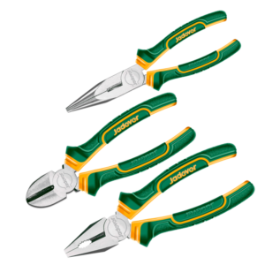 KIT DE PINZAS MAGO ERGNÓMICO 3 PIEZAS: PINZA UNIVERSAL 7'', PINZA DE PUNTA LARGA 6'', ALICATES DE CORTE DIAGONAL 6''