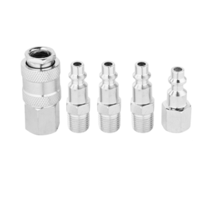 KIT CONECTOR Y ACOPLE RÁPIDO DE AIRE 5 PIEZAS 1/4'' 1 CONECTOR HEMBRA 3 ACOPLE ROSCA MACHO 1 ACOPLE HEMBRA