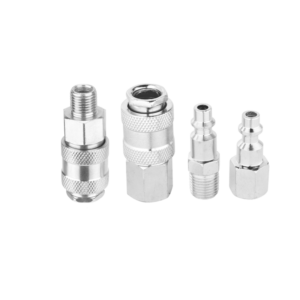 KIT CONECTOR Y ACOPLE RÁPIDO DE AIRE 4 PIEZAS 1/4'' 1 ACOPLADOR DE ROSCA HEMBRA. 1 ACOPLADOR DE ROSCA MACHO. 1 CONECTOR DE ROSCA HEMBRA. 1 CONECTOR DE ROSCA MACHO.