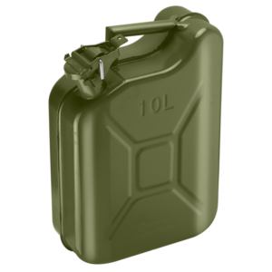 BIDÓN EXTRA CHATO - CAPACIDAD: 10L - TAMAÑO DEL PRODUCTO: 30 X 13 X 40,5CM - ESPESOR: 0,8MM - ACERO - CERRADURA SEGURA CON PASADOR - APTO PARA COMBUSTIBLES LÍQUIDOS