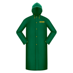 CHUBASQUERO - TALLA L - LONGITUD: 120CM - ESPESOR: 0,25MM - 100% PVC NUEVO - RESISTENTE AL AGUA - VENTILACIÓN EN AXILAS