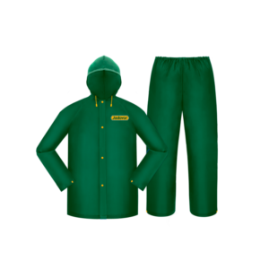 TRAJE DE LLUVIA COMPLETO - TALLA L - ESPESOR: 0,25MM - 100% PVC NUEVO - RESISTENTE AL AGUA - VENTILACIÓN EN AXILAS