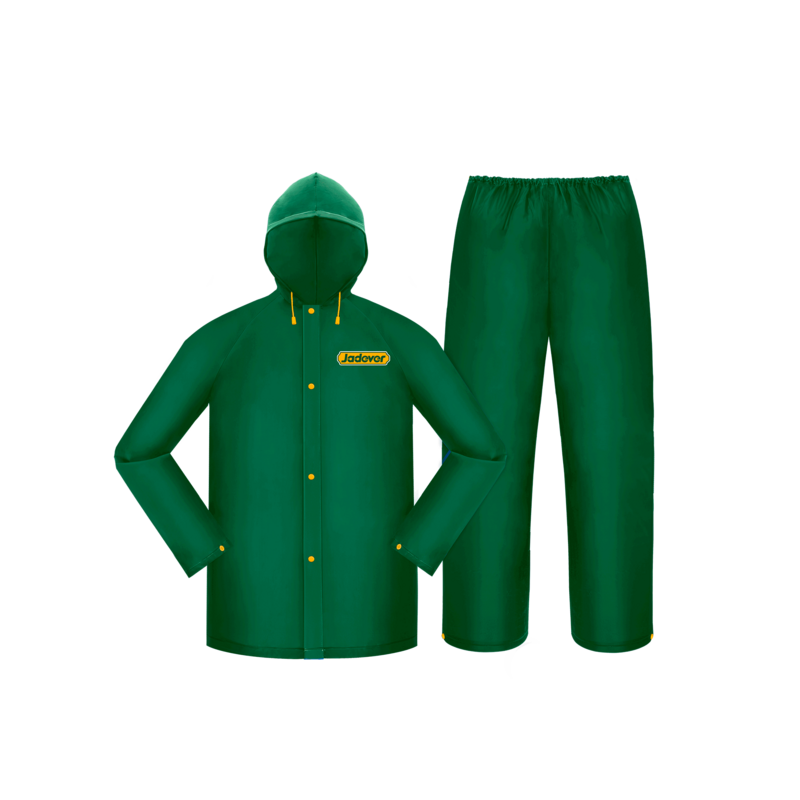 TRAJE DE LLUVIA COMPLETO - TALLA XL - ESPESOR: 0,25MM - 100% PVC NUEVO - RESISTENTE AL AGUA - VENTILACIÓN EN AXILAS
