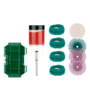 KIT DE ACCESORIOS PARA LIJADO Y PULIDO DE 10 PIEZAS PARA TALADRO - TAMAÑO DEL VÁSTAGO 1/8''