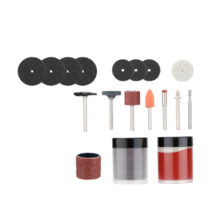 KIT DE ACCESORIOS PARA DESBASTE, LIJADO Y PULIDO DE 80 PIEZAS PARA TALADRO - TAMAÑO DEL VÁSTAGO 1/8''