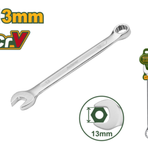 LLAVE COMBINADA - TAMAÑO: 13 MM LONGITUD: 170 MM MATERIAL: ACERO CR-V PULIDO FINO CROMADO, ACABADO MATE
