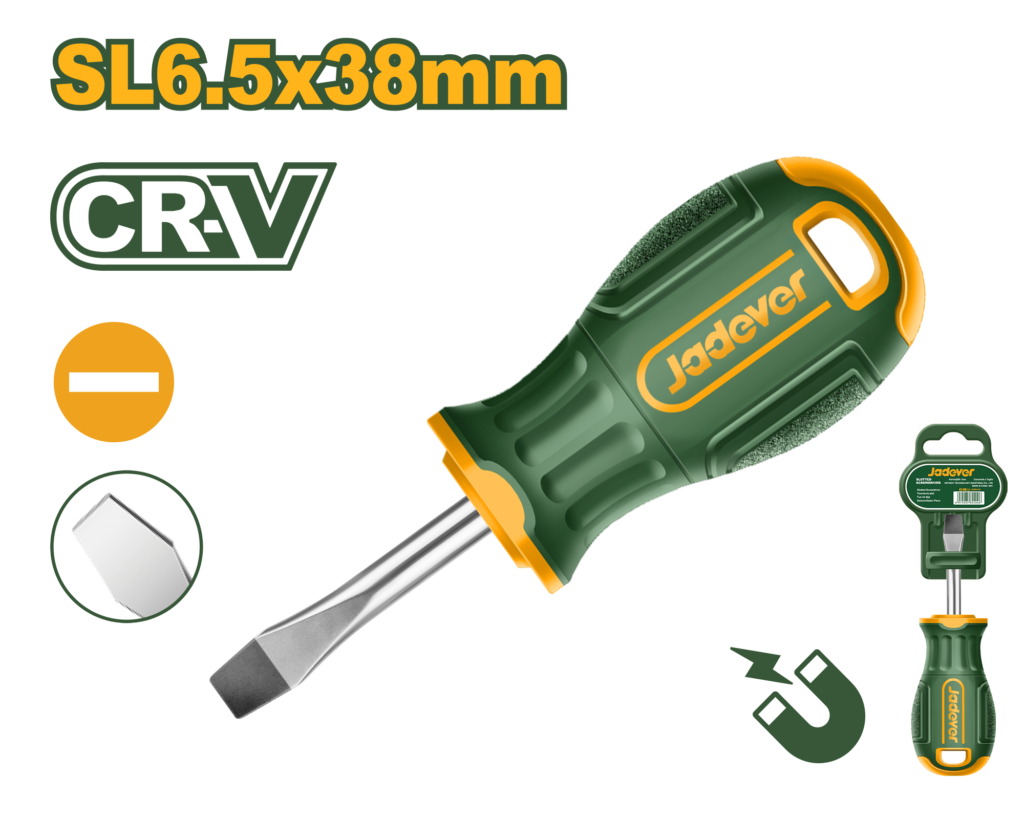 DESTORNILLADOR PLANO, TAMAÑO DE LA PUNTA 6.5MM, DIAMETRO 6MM, LONGITUD 38MM