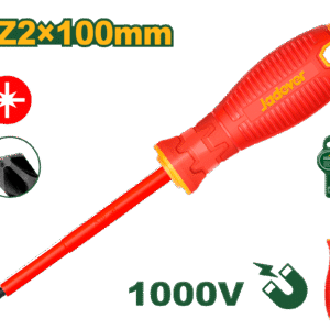 DESTORNILLADOR AISLADO, 1000V, TIPO DE PUNTA IMANTADA PZ2, LONGITUD 100MM