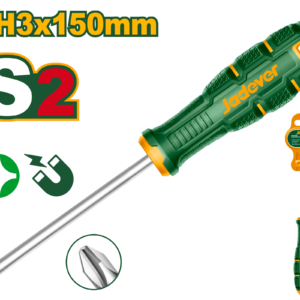 DESTORNILLADOR PHILLIPS,  TIPO DE PUNTA PH3 MAGNETICA, MATERIAL DE LA HOJA S2, LONGITUD 150MM, DIAMETRO DE LA HOJA 8MM, MANGO ERGONOMICO REDONDO, FUENTE MAGNETICA, EMPAQUETADO CON PERCHA DE PLASTICO