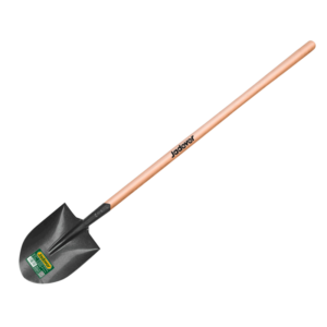 PALA LARGA DE PUNTA REDONDA - CABEZA DE ACERO AL CARBONO - MANGO DE MADERA LONGITUD: 1470MM - ANCHO DE CABEZA: 240MM - LONGITUD DE CABEZA: 300MM