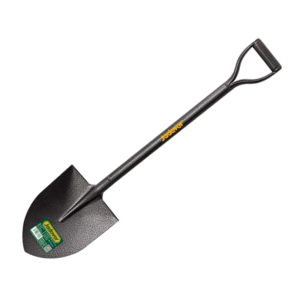 PALA DE PUNTA REDONDA DE CUERPO METÁLICA - CABEZA DE ACERO AL CARBONO - MANGO EN D - LONGITUD: 1000MM - ANCHO DE CABEZA: 225MM - LONGITUD DE CABEZA: 295MM