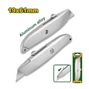 CUTTER - CUERPO DE ALEACIÓN DE ALUMINIO CON 1 CUCHILLA BLOQUEO AUTOMÁTICO LONGITUD: 150 MM HOJA: 61 MM (L) X 19 MM (W) X 0,6 (T) (JDMK1K61)
