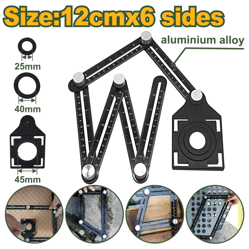 ESCUADRA DE ALUMINIO ARTICULADA AJUSTABLE – 12CM X 6