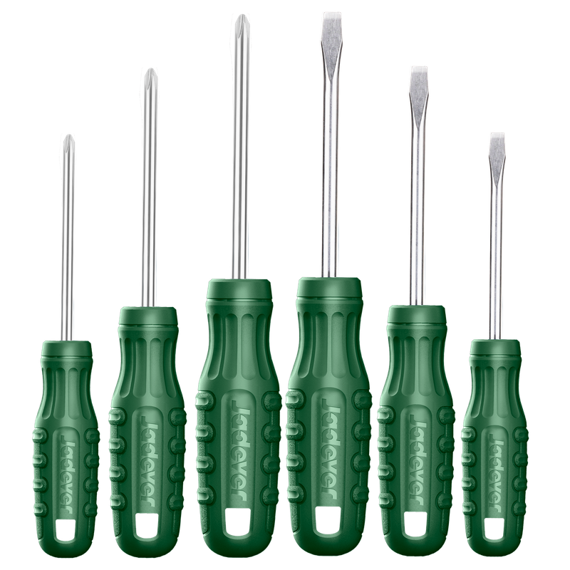 KIT DE DESTORNILLADORES - 6 PIEZAS - ACERO 40CR - PLANO SL3 X 75MM + PLANO SL5.5 X 100MM + PLANO SL6.5 X 100MM + PHILLIPS PH0 X 75MM + PH1 X 100MM + PHILLIPS PH2 X 100MM