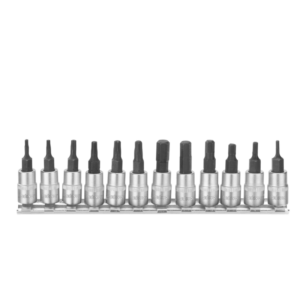 KIT DE PUNTAS DE 1/4'' DE 12 PIEZAS - 6 PUNTAS HEXAGONAL: H2-3-4-5-6-7 + 6 PUNTAS TORX: T8-10-15-20-25-27