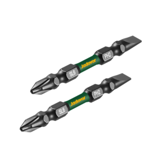 PUNTAS DE DESTORNILLADOR DE IMPACTO DOBLE - (PH2 + SL6 X 1) X 65MM - 2 PIEZAS/JUEGO - AC. S2 ENDURECIDO Y REVENIDO