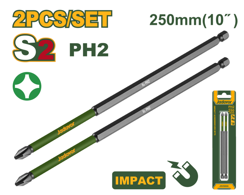 PUNTA ATORNILLADOR DE IMPACTO – IMANTADA – PH2 X 250MM