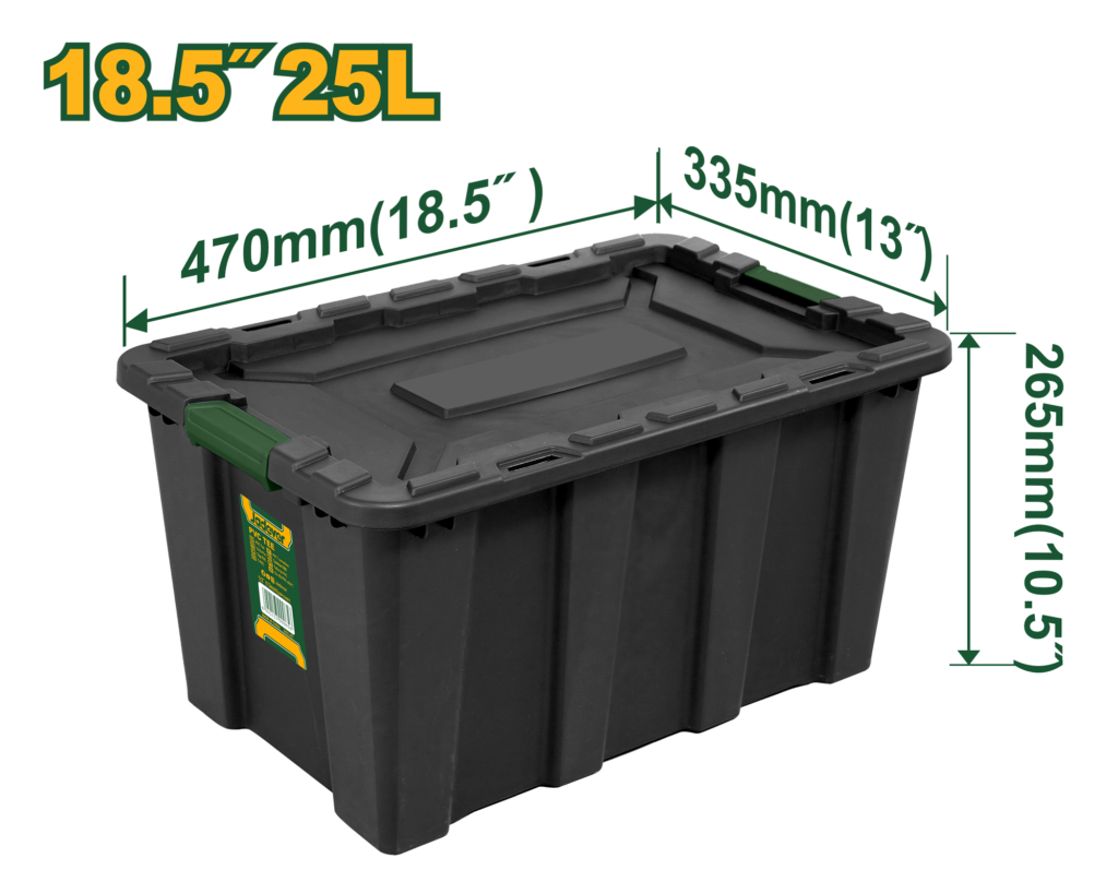 CAJA DE ALMACENAMIENTO, CAPACIDAD 25L, TAMAÑO 470X335X265MM, COLOR NEGRO