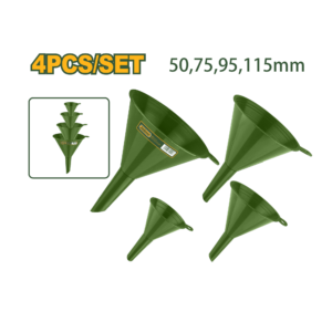 JUEGO DE EMBUDOS DE PLÁSTICO DE 4 PIEZAS - JUEGO DE EMBUDOS DE PLÁSTICO DE 4 PIEZAS MATERIAL: PP TAMAÑO: Φ50,75,95,115MM SE UTILIZA PARA LA TRANSFERENCIA DE LÍQUIDOS