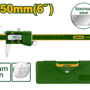 CALIBRE DIGITAL, RANGO 0-150MM, LECTURA 0.01MM, BATERIA 3V, CONVERSION DE SISTEMA METRICO A PULGADAS EN CUALQUIER POSICION, EMBALADO EN CAJA DE PLASTICO